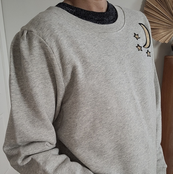 J. Crew Gray Sweater with Moon and Stars - Picture 5 of 8